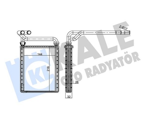 KALORİFER RADYATÖRÜ TOYOTA COROLLA 1.4L 4ZZ-FE ZZE120 VVTi 02-06 1.6L 3ZZ-FE ZZE121 VVTi 02-06 / VER SO 2.0L 1CD-FTV CDE120 02-04 - ALEMİNYUM