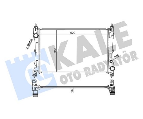 RADYATÖR DOBLO 1.4-1.3 DMTJ 10 COMBO 1.3 CDTİ 12 MEKANİK AC /- 620x400x16