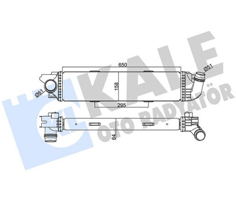 TURBO RADYATÖRÜ RENAULT TRAFIC III-OPEL VIVARO 1.6DCI 650x157x64