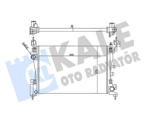 RADYATÖR PEUGEOT BIPPER-CITROEN NEMO-FIAT FIORINO 1.4 08 MT 24MM AL/MKNK 540X378X24