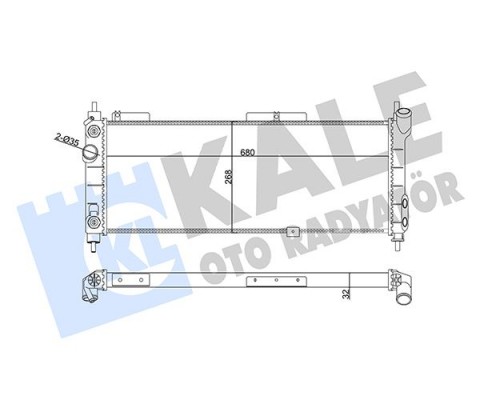 SU RADYATÖRÜ OPEL CORSA B-COMBO-TIGRA 1.2I 1.4I 1.6I 16V 93 AT AC MEKANİK 680x268x32