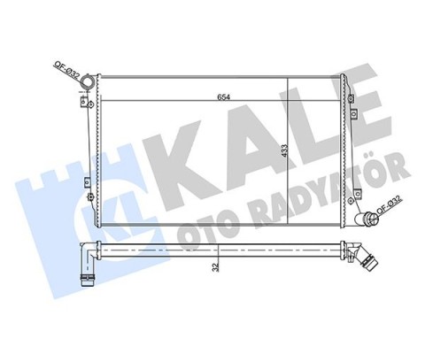 SU RADYATÖRÜ AUDI A3-SEAT ALTEA-LEON-TOLEDO III-SKODA OCTAVIA II-SUPERB II-VW CADDY III-GOLF V-JETTA III-PASSAT-TOURAN 1.9 2.0TDI 04-13 MT AC NAC MEKANİK 654x433x32 1K0121251AN-3C0121253AK