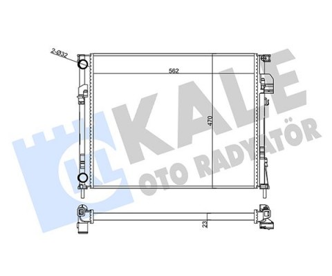 SU RADYATÖRÜ RENAULT TRAFIC II-OPEL VIVARO-NISSAN PRIMASTAR 1.9DCI-DTI 2.0 2.0 16V 01 MT MEKANİK 562x470x23 2140000QAS-4408645-4414691-91166000-91166001-91169066-7711135144-7711135145