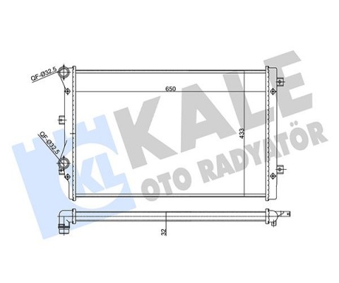 SU RADYATÖRÜ AUDI A3-TT 04 SEAT ALTEA-LEON-TOLEDO III 07 SKODA OCTAVIA-SUPEB-YETI 07 VW GOLF VI- JETTA III-IV-PASSAT-SCIROCCO 09 1.8 2.0TFSI-TSI MT MEKANİK 650x433x32 5K0121253B-1K0121251BB