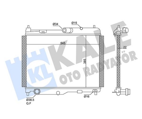 SU RADYATÖRÜ FORD ECOSPORT-FIESTA VII 1.0ECOBOOST 13 AT BRAZING 385x545x22 GN118005CB-GN118005CC-GN118005CD