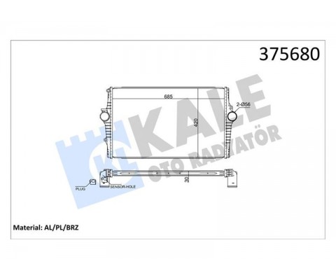 INTERCOOLER VOLVO S60 I 384 2.0T 00 10-S80 I 184 2.4D 01 06-V70 II 285 2.4D 01 08-XC70 I CROSS COUNT RY 295 D5 VX AWD 02 08 BRAZING 30MM TURBO RADYATÖRÜ