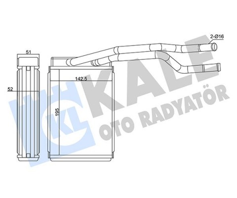 KALORİFER FORD FIESTA 02 14-ECOSPORT 03 12 BRAZING AL-AL 195X142.5X52 KALORİFER RADYATÖRÜ