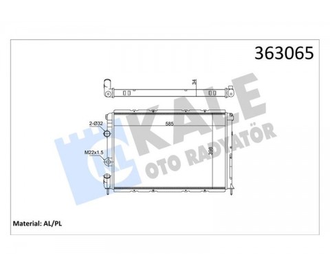 BRAZING VERSİYONU KL128000 RENAULT MEGANE I BA0/1 1.4İ 16V 96 03 MT MEKANİK 585X398X34 SU RADYATÖRÜ