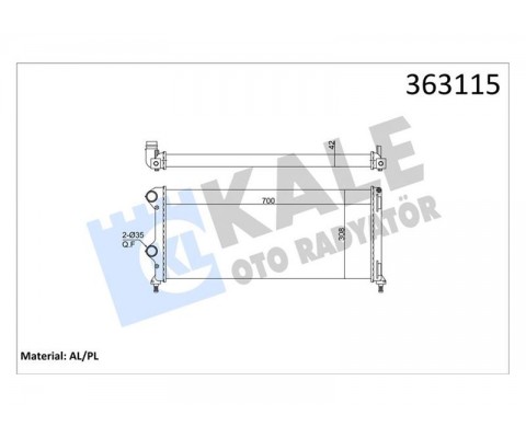 RADYATÖR DOBLO 1.9 JTD-1.3 700x308x42 MEKANİK DYATÖRÜ