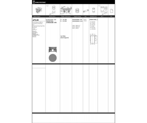 MOTOR PİSTON SEGMAN GOMLEK R19-CLIO-KNG-EXP. E7J 1.4 İE 75.80 E6JA700 87-71834-STD 87-71834-STD-8771834STD000G GOETZE 8771834STD000G