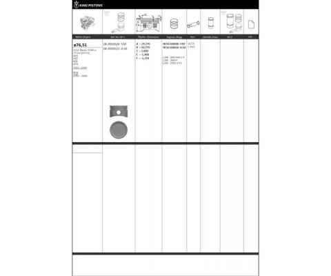 PİSTON KİTİ 1 76.51 0.50 VW-AUDI-SKODA-SEAT BORA GOLF 2001 - 2006 AUS-AZD-BCB-ATN
