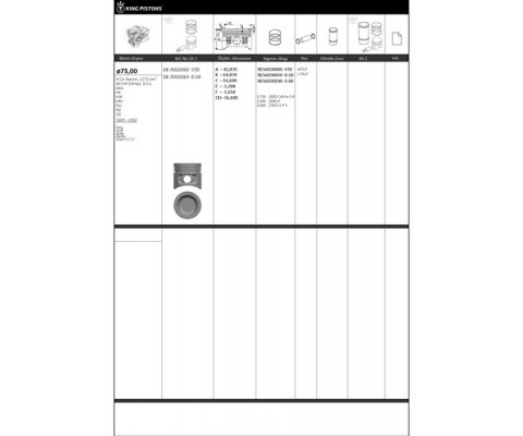 PİSTON KİTİ 1 75 STD VW-AUDI-SKODA-SEAT POLO GOLF JETTA DERBY IBİZA II 1.3 I AAV-HK-HW-MH-NU-NZ-2G