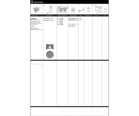 PİSTON KİTİ 1 79.5 0.50 RENAULT-DACIA KANGO 1.6 16V MEGANE I 1.6 16V CLİO 1.6 16V LAGUNA 1.6 16V K 4M 708/730/732/750-752/753/754