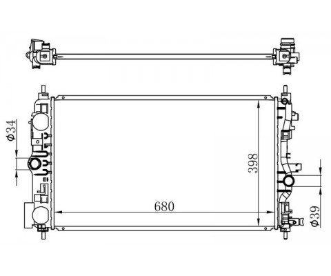 RADYATÖR BRAZİNG ASTRA J 09 2.0CDTI MEK AC KLİMASIZ 680x398x26