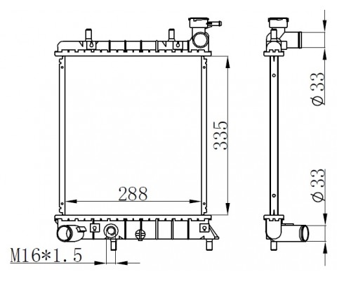 RADYATÖR BRAZİNG ACCENT ADMIRA 00-05 1.3I AC KLİMASIZ MEK 335x298x16