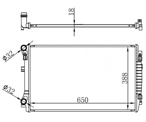 RADYATÖR BRAZİNG GOLF VII-A3 1.2-1.4-1.6TDİ 12 MEK 650x395x22