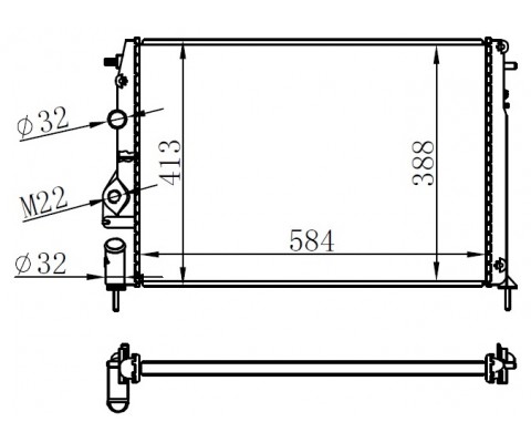 RADYATÖR MGN I-SCENIC 1.4-1.6-1.8-2.0 16V AC MEK LOGAN 1.5 DCİ 586x415x23