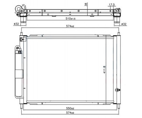 RADYATÖR KONDENSER TÜPLÜ CLIO III-MODUS 1.5 DCI MEK AC 510x382x18 16