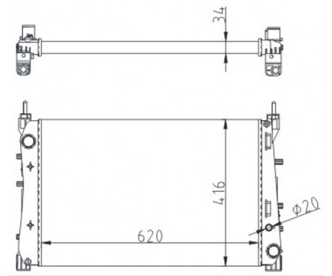 RADYATÖR MEK. LINEA 1.3 JTD AC KLİMASIZ MEK 620x416x34