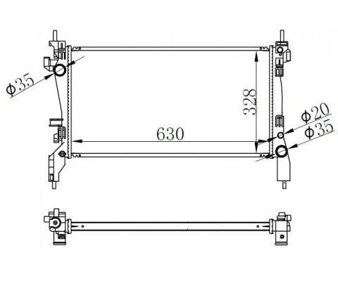 RADYATÖR MEKANİK FIORINO 1.3 MTJ 08 625X359X34