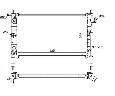 RADYATÖR BRAZİNG ASTRA F 93-98 1.4I-1.6I-2.0I KLİMASIZ MEK OTOM 538x368x26