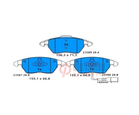 ÖN FREN BALATA FİŞLİ AUDI A1 11- / A3 03- / TT 06-10 / SEAT ALTEA 04- / IBIZA 08- / SKODA FABIA. YE TI 10- / OCTAVIA 04- / RAPID 12- SUPERB 08- / VW GOLF 98- / JETTA. PASSAT. CADDY 05- / POLO 09-