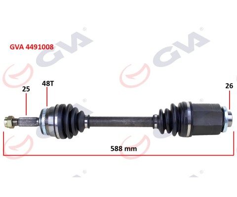 KOMPLE AKS SAĞ ACCENT ERA 06 1.5CRDİ ABS Lİ 48 DİŞ 588mm