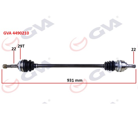 KOMPLE AKS SAĞ CORSA C-COMBO 1.2-1.4 16V 1.3 CDTI-1.7DTI 00-06 29 DİŞ ABS Lİ 931mm