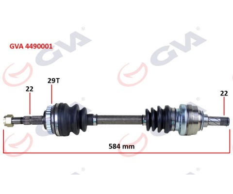 KOMPLE AKS SOL ASTRA F-VECTRA A 1.4i-1.6 16V 92-98 ABS LI 29 DİŞ 584mm