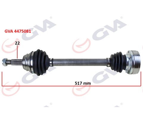 KOMPLE AKS SOL POLO 1.6 94-99 517mm