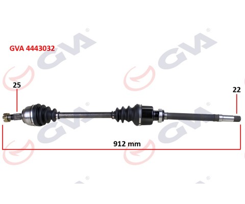 KOMPLE AKS SAĞ PEUGEOT 307 1.4i MAN. 00-07 912mm