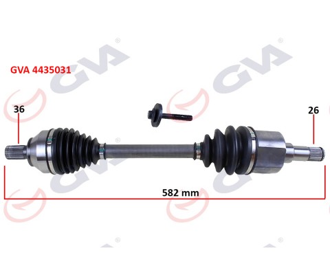 ÖN AKS KOMPLE SOL FORD FOCUS II 1.6TDCİ 04 11-CMAX 1.6TDCİ 04 11 VOLVO S40 II 04 12 S40 II 544 05 12 V50 545 05 12 1.6D-1.8-2.0D 26X36X583MM