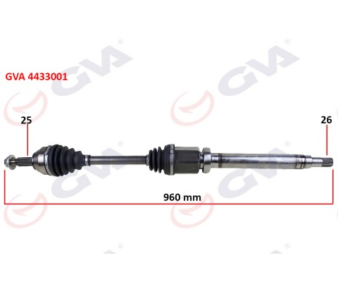 ÖN KOMPLE AKS SAĞ TRANSIT CONNECT 1.8 TDCI 02 14 75-90-110PS 960mm