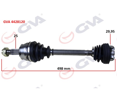 KOMPLE AKS SAĞ MİL SİZ AKS LALE SİZ GRANDE PUNTO 1.3 MJT 75HP 497mm