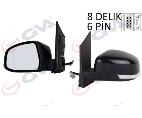 DIŞ DİKİZ AYNASI SOL FOCUS II 08 11 ELEKTRİKLİ ISITMALI SİNYALLİ ASFERİK 6 FİŞ VM-6304EHAL KAPAKLI