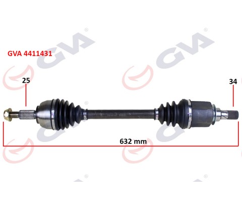 KOMPLE AKS SOL RENAULT FLUENCE 09- MEGANE IV 1.5 DCİ 6 VİTES AUTO. 632mm