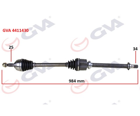 KOMPLE AKS SAĞ RENAULT FLUENCE 09- MEGANE IV 1.5 DCİ 6 VİTES AUTO. 984mm