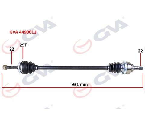 KOMPLE AKS SAĞ CORSA B 1.2i 16V 93-00 ABS Lİ 926mm 29DİŞ