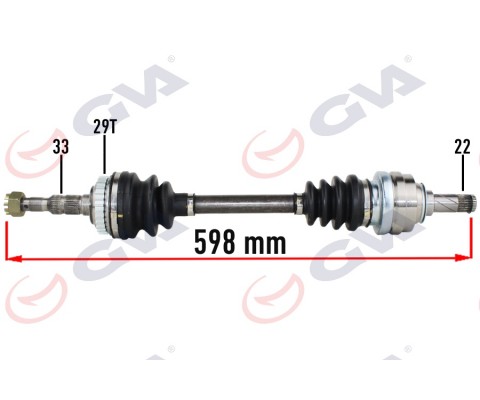 KOMPLE AKS SOL OPEL VECTRA B 1.6 99-02 MAKYAJLI KASA ABS Lİ 29DİŞ 598mm