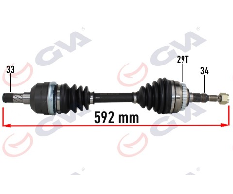 KOMPLE AKS SOL OPEL VECTRA A 1.8-2.0 88-95 -ASTRA F 92-98 -CALIBRA A 89-97 ABS Lİ 29DİŞ 592mm