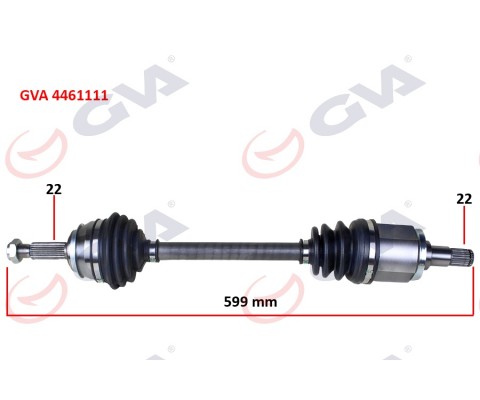 KOMPLE AKS SOL SKODA FAVORIT 1.3 89-94 599.5mm