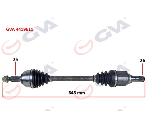 KOMPLE AKS SOL DACIA DOKKER 1.5 DCI 12- 648mm