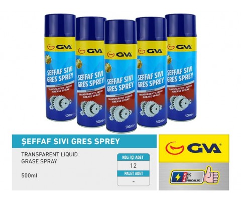 ŞEFFAF SIVI GRES SPREYİ 500 ml.