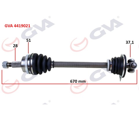 AKS KOMPLE SOL RENAULT MASTER II 98 06 OPEL MOVANO A 98 01 1.9dCi 2.2dCi 2.5dCi 2.8dCi 51DİŞ 670mm