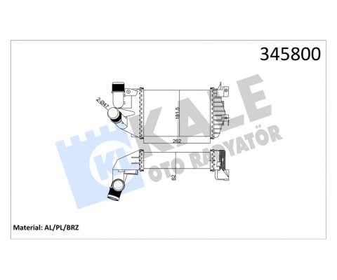 TURBO RADYATÖRÜ INTERCOOLER ASTRA H-ZAFIRA AL/PL/BRZ 262x181.5x62