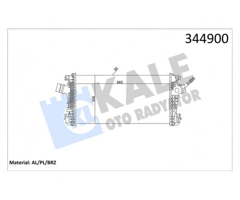 TURBO RADYATÖRÜ INTERCOOLER ASTRA J-CRUZE J300-J305-J308 -ZAFIRA TOURER C AL/PL/BRZ 665x35