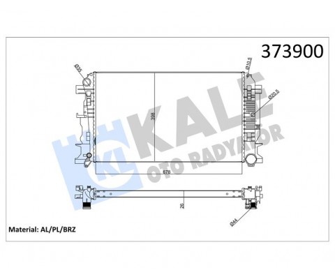 MOTOR SU RADYATORU MERCEDES SPRINTER B906 . VW CRAFTER 30-35-50 678X398X26