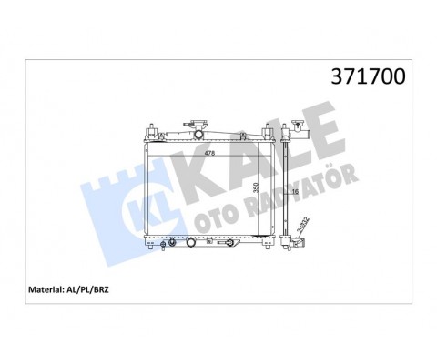 RADYATÖR YARIS AL/PL/BRZ 350x478x16