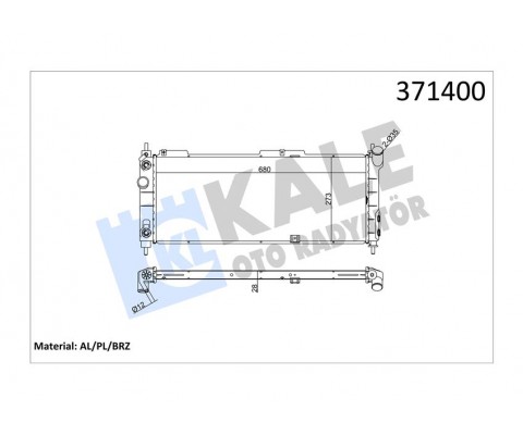 SU RADYATÖRÜ OPEL CORSA B-COMBO-TIGRA 1.2I 1.4I 1.6I 16V 93 AT AC BRAZING 680x273x28