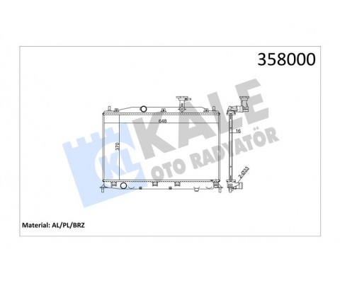 RADYATÖR ACCENT-ACCENT II ERA 1.4/1.6 AL/PL/BRZ 370x648x16